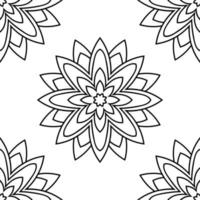 Fantasy Musterdesign mit Ziermandala. abstrakter runder gekritzelblumenhintergrund. floraler geometrischer Kreis. vektor