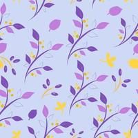 violett mönster med botanisk vektor