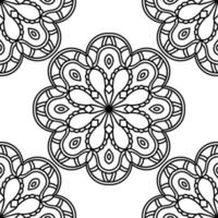 Fantasy Musterdesign mit Ziermandala. abstrakter runder gekritzelblumenhintergrund. floraler geometrischer Kreis. vektor