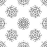 abstrakt prickade sömlösa mönster med mandala blomma. mosaik, kakel. blommig bakgrund. vektor
