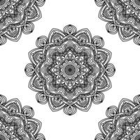 fantasi seamless mönster med dekorativa mandala. abstrakt rund doodle blomma bakgrund. blommig geometrisk cirkel. vektor