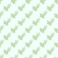 Vektor nahtlose Muster lässt grün-weiße Farbe, botanische Blumendekoration Textur. Tapetenhintergrund