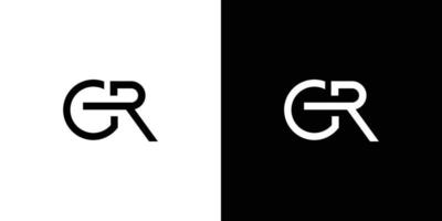 modern och unik bokstav gr initialer logotypdesign vektor