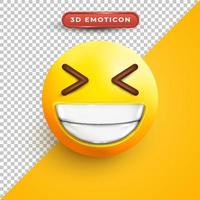 3D emoji leende med transparent bakgrund vektor