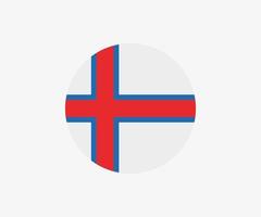 runda Färöarna flagga vektor ikon isolerad på vit bakgrund. Färöarnas flagga i en cirkel