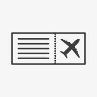Reiseticket-Symbol isoliert auf weißem Hintergrund. Flugticket-Schild vektor