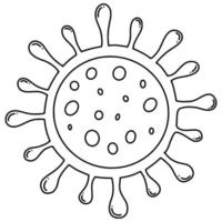 handgezeichnetes Coronavirus Omnicron. coronavirus-doodle-symbol.vektorillustration. vektor