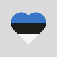 Estlands flagga i en hjärtform. estniska flaggan vektor ikon isolerad på vit bakgrund