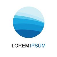 isolerade rund form logotyp. blå färg logotyp. strömmande vatten bild. havet ocean floden yta. vektor