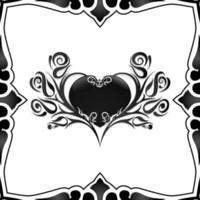 svart gradienthjärtadesign med ornament perfekta för digitala och tryckta ändamål vektor