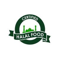 halal-lebensmitteletikettenschablonenvektor vektor