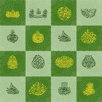 Auswahl an arabischen Kalligrafie-Kunstvorlagen vektor