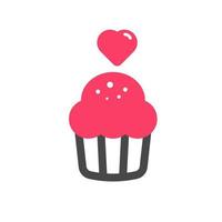 Cupcake mit Herz vektor