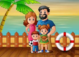 ein familienurlaub am strand illustration vektor