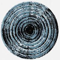weiße Vektorleinwand mit abstraktem Grunge-Kreis aus schwarzer und blauer Farbe vektor