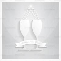 Silber Champagner Neujahr Vektor Wallpaper