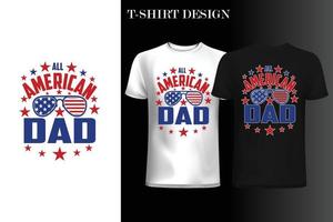 4. Juli USA-Flaggen-T-Shirt-Design. T-Shirt-Design mit amerikanischen unabhängigen Zitaten. T-Shirt-Design mit US-Flagge vektor