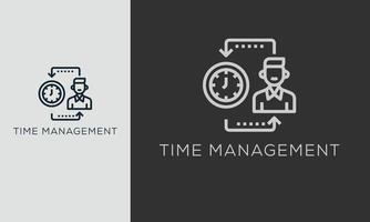 Reihe von Symbolen für das Zeitmanagement-Konzept. Enthält solche Symbole für Ziel, Produktivität, Prozess, Leistung und mehr und kann für Web und Apps verwendet werden. kostenloser Vektor