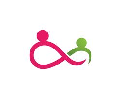Annahme und Community Infinity Care Logo Vorlage