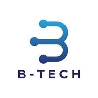 modern logotypdesign för bokstaven b-teknik vektor