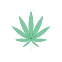 einfache Ikone von Cannabisblatt Silhouette Sativa Marihuana vektor