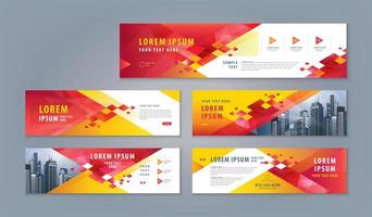 rotes geometrisches dreieck cover header hintergrund für website, soziale medien, anzeigen bannerabstract banner design web template set, horizontal header web banner vektor