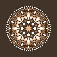monochrome Punktmalerei trifft auf Mandalas. Aborigine-Stil der Punktmalerei und die Kraft des Mandalas. dekorative Blume vektor