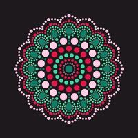 prickmålning möter mandalas. aboriginal stil av prickmålning och kraften i mandala. dekorativ blomma vektor