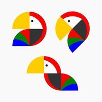 papegoja logotyp. ikon vektor designmall set