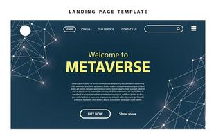 Landing-Page-Vorlage Website-Präsentation digitales Marketing flaches Design Startup-Event-Metaverse vektor