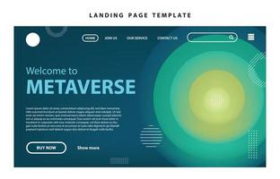 Landing-Page-Vorlage Website-Präsentation digitales Marketing flaches Design Startup-Event-Metaverse vektor