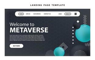 Landing-Page-Vorlage Website-Präsentation digitales Marketing flaches Design Startup-Event-Metaverse vektor