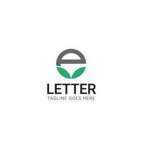 E-Brief-Logo mit Blatt für Ihre Marke oder Ihr Unternehmen vektor