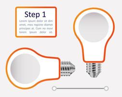 orange glödlampor infographic diagram design element set vektor