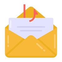 Mail-Phishing im flachen Stil-Symbol, editierbarer Vektor