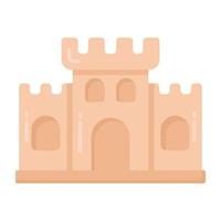 Burg im flachen Stil-Symbol, editierbarer Vektor