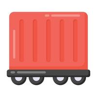 järnvägsvagn vektor ikon i platt design