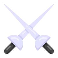 vektor design av fäktning svärd, svärd kamp koncept