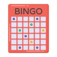 Bingo-Spiel im flachen Stil-Symbol, editierbarer Vektor
