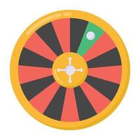 Casino-Rad-Flachsymbol, editierbarer Vektor