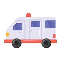 Krankenwagen-Vektor-Symbol im flachen Design vektor