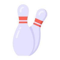 Bowling-Icon-Design, das Pins im editierbaren Stil trifft vektor