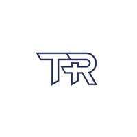 tr-Buchstabenlogo, Monogramm, umrissenes Design vektor