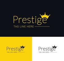 prestige bokstäver ikon prestige ster logotyp design. vektor