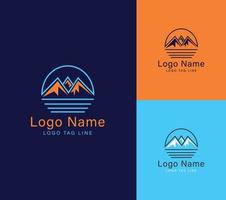 kreativa enkla berg minimal logotyp design för gratis nedladdning. vektor