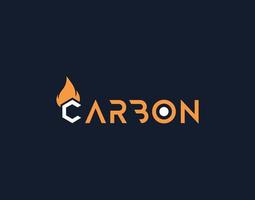 carbon fire kreativ unik enkel logotypdesign vektor