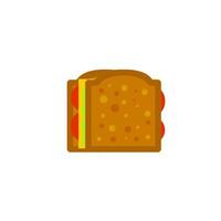 smörgås. bröd med ost, tomat och sallad. mat ikon. vektor