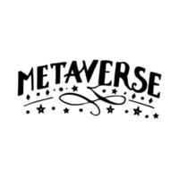 Metaverse-Wortbeschriftungsillustration für Webbanner, Flyer, Zielseite, Präsentation, Buchcover, Artikel usw. vektor