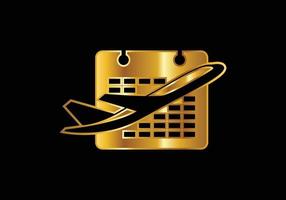 Reisesymbole. Luftfahrt-Logo-Zeichen, fliegendes Symbol. Flugsymbol vektor