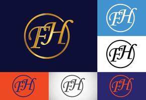 första monogram bokstaven fh logotyp design vektor mall. fh bokstavslogotypdesign